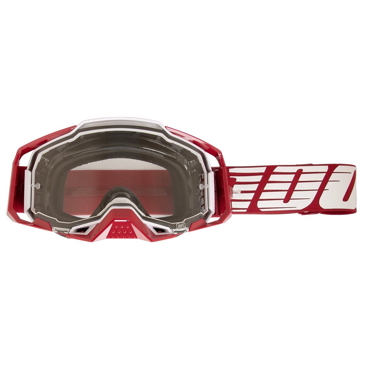 100% Goggle Armega Oversized Deep Red - Clear, Anti Fog