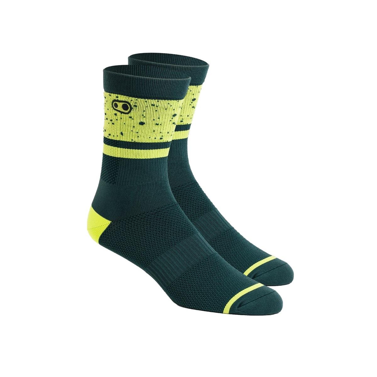 Crankbrothers Socks Icon - Splatter Limited Edition Black/Lime Green