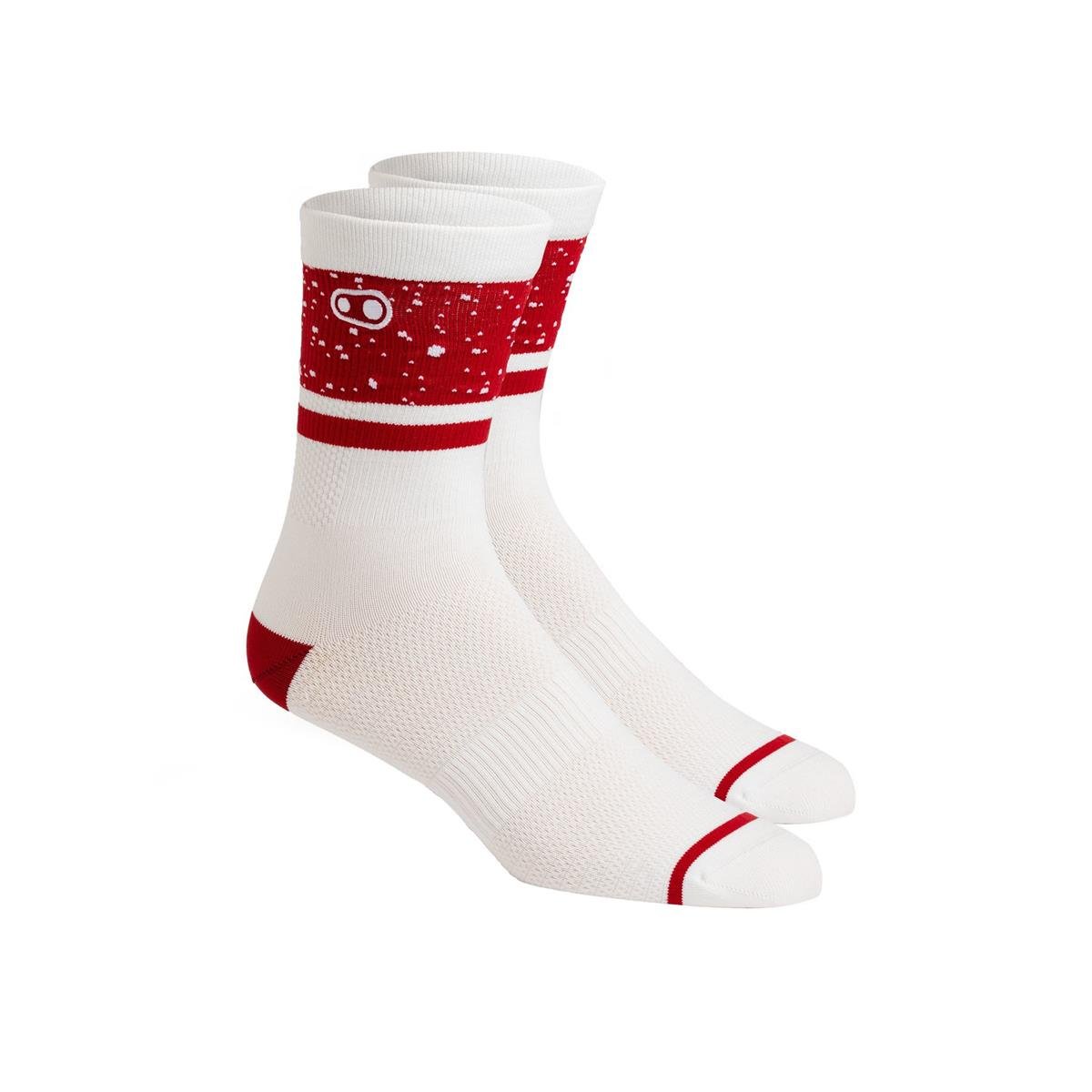 Crankbrothers Socken Icon - Splatter Limited Edition Weiß/Rot