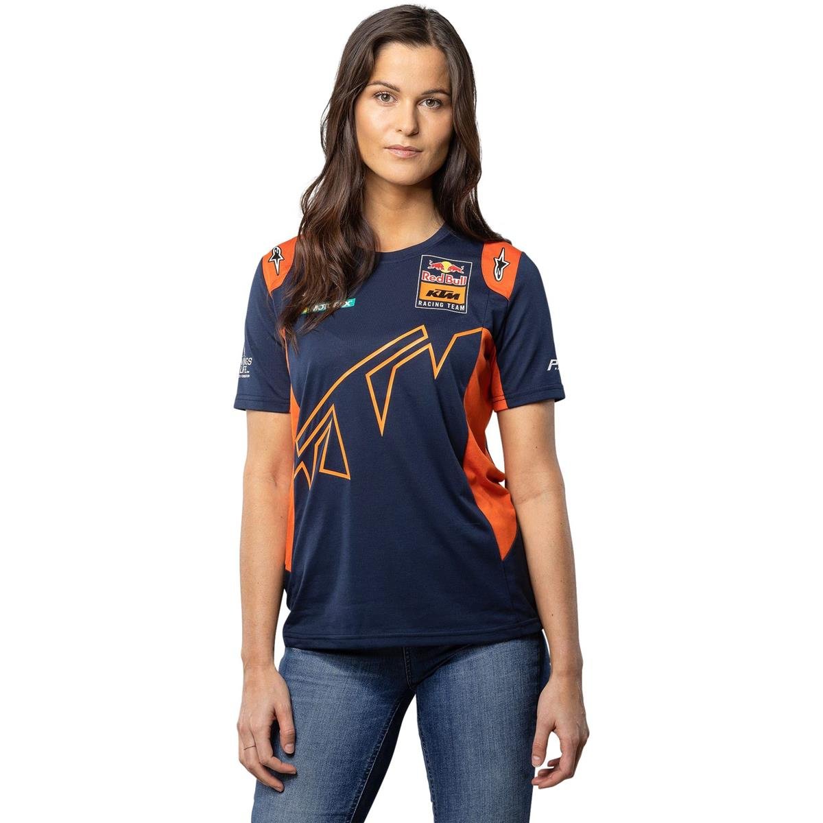 Red Bull Donna T-Shirt KTM Official Teamline Navy/Arancione