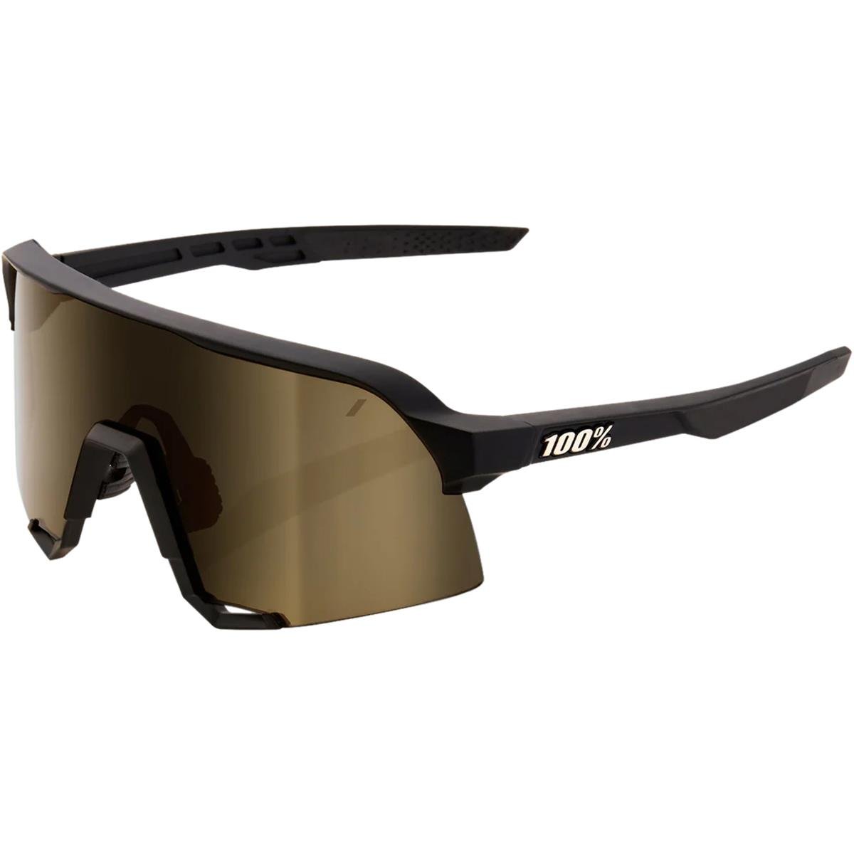 100% MTB Sport Glasses S3 Soft Tact Black - Soft Gold Mirror Lens