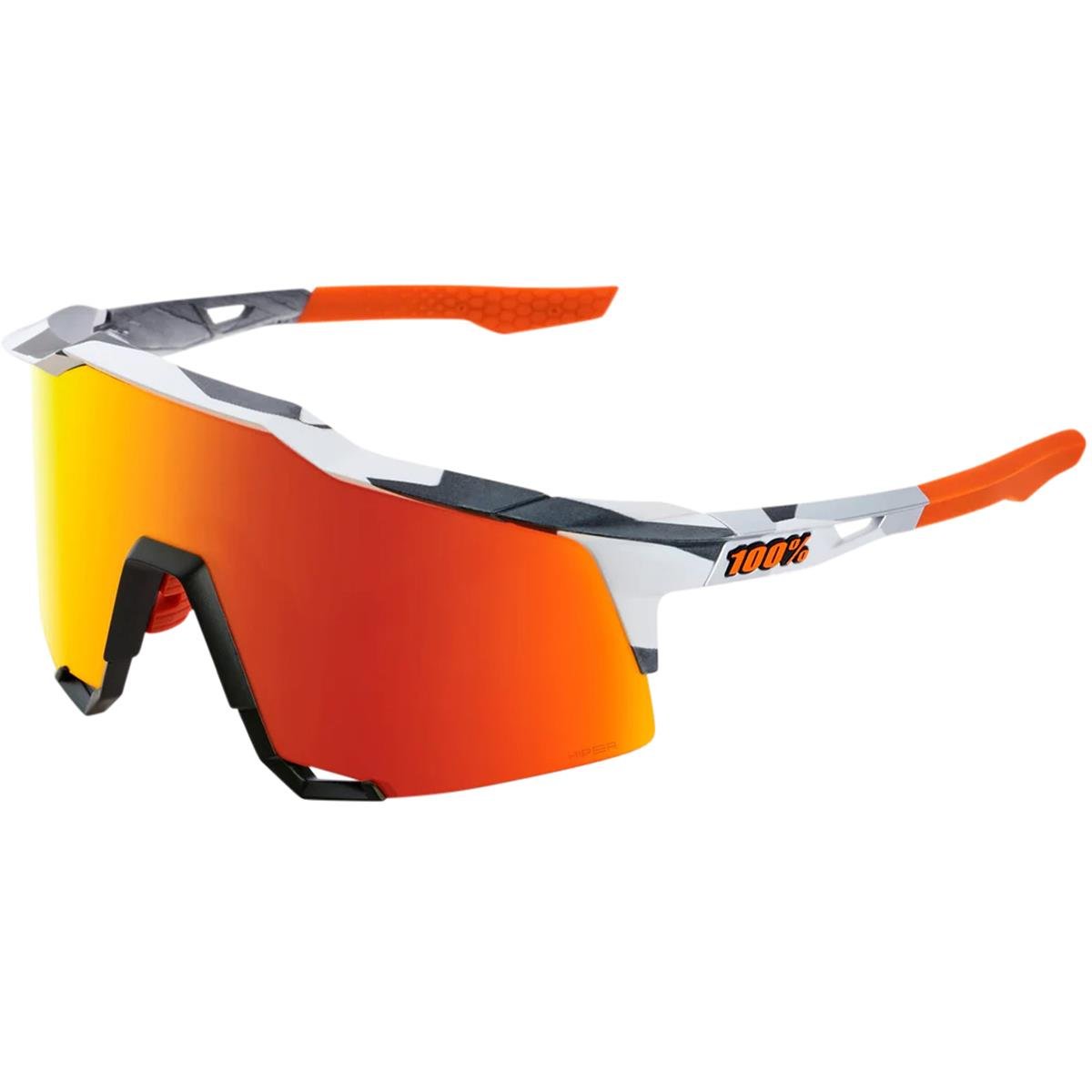 100% MTB Sport Glasses Speedcraft Soft Tact Gray Camo - HiPER Red Multilayer Mirror Lens