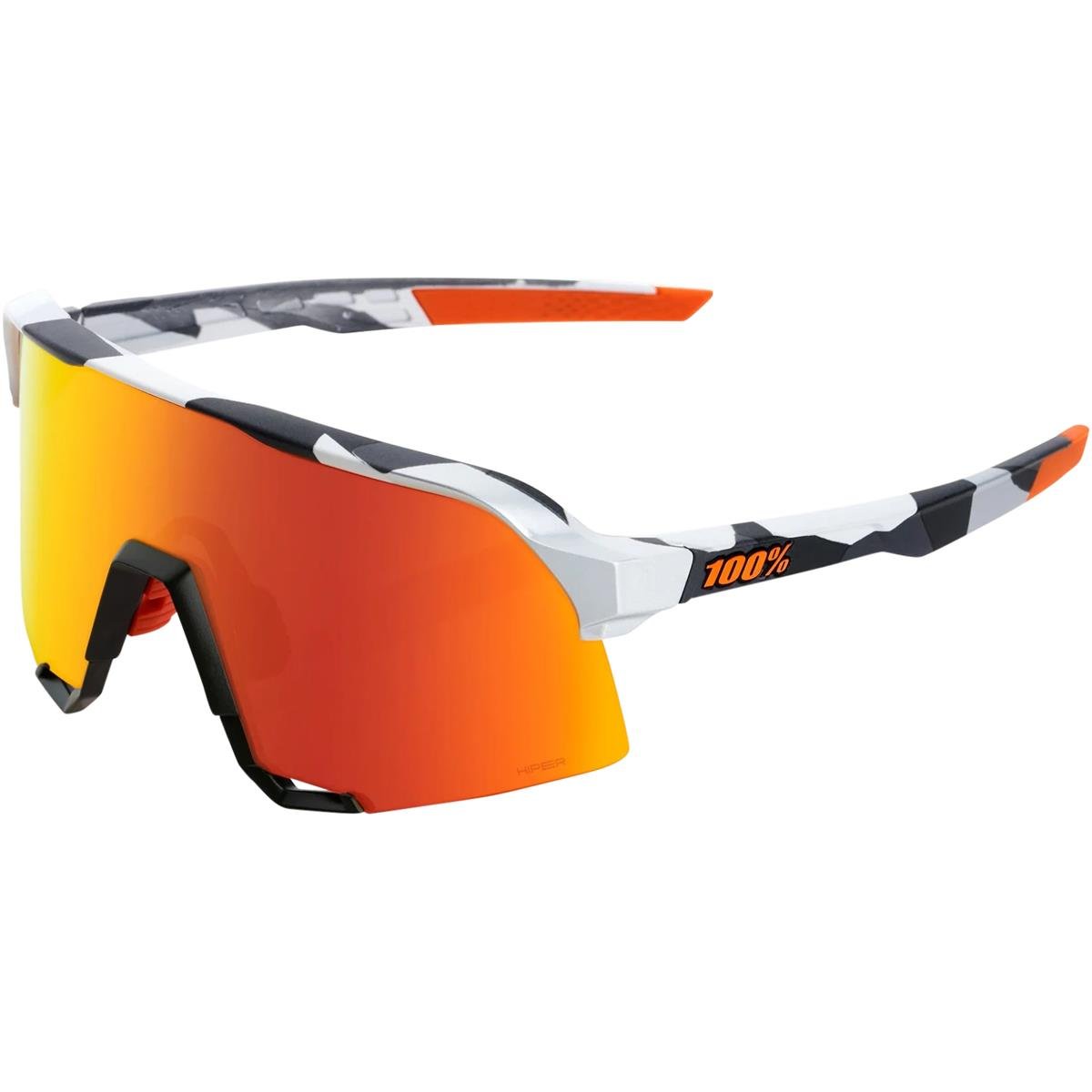 100% MTB-Sportbrille S3 Soft Tact Gray Camo - Hiper Red Multilayer Mirror Lens