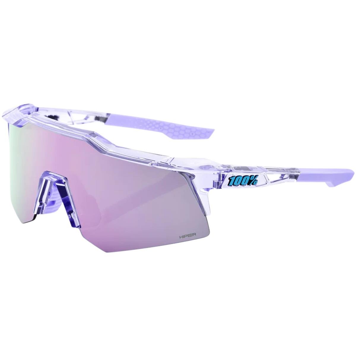 100% MTB-Sportbrille Speedcraft XS Polished Translucent Lavender - HiPER Lavender Mirror Lens