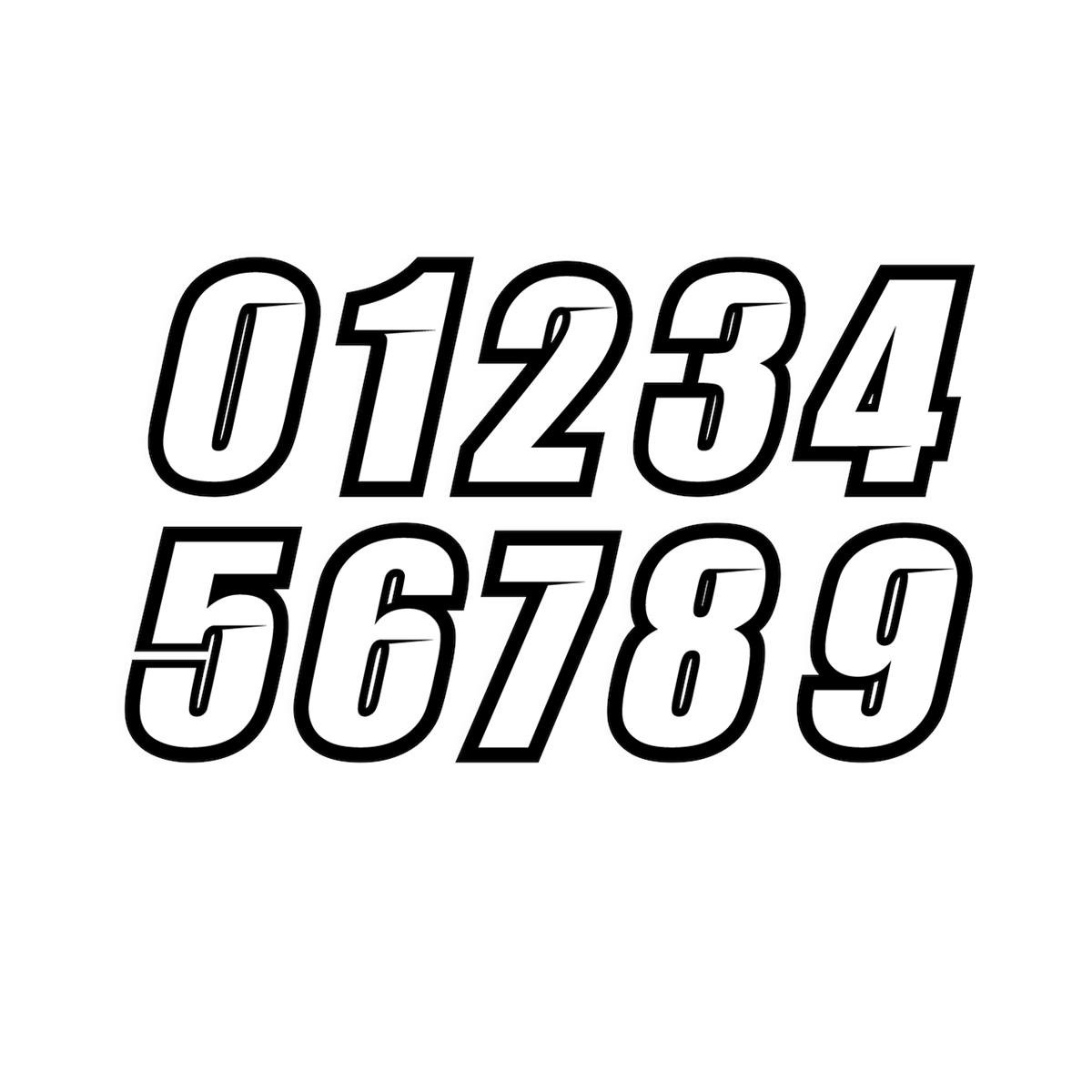 Maciag Offroad Kit Numeri Gara  Bianco, 9 cm, 3 pezzi