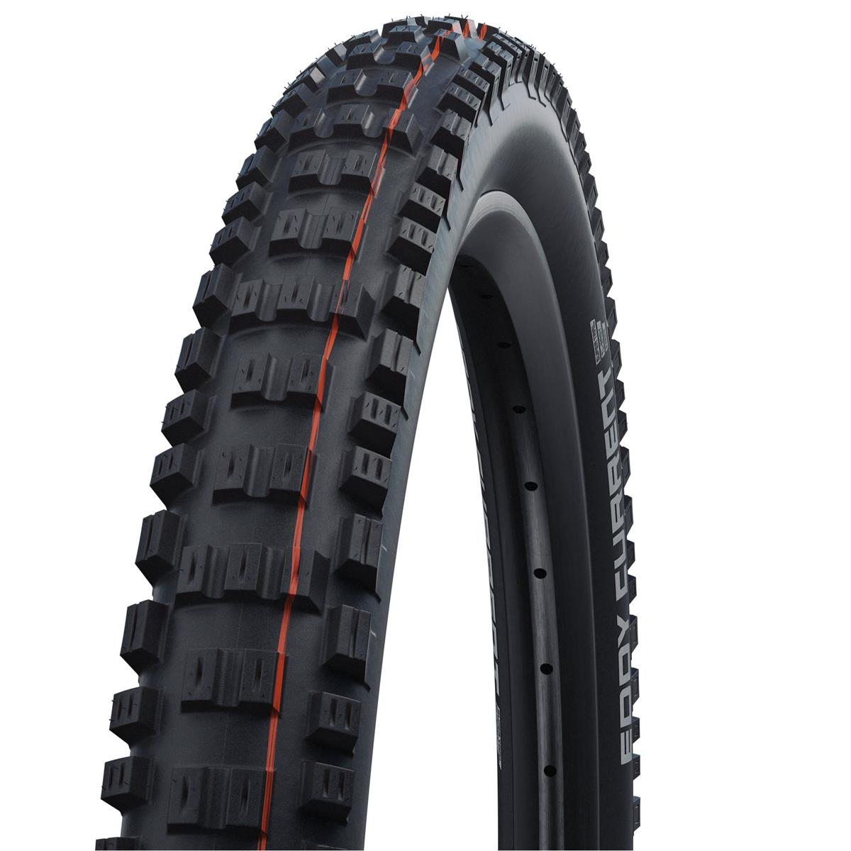Schwalbe MTB Tire Eddy Current Front HS 496 Black, 29 x 2.6 Inches, SnakeSkin, Super Trail, Tubeless Easy, Addix Soft, Foldable