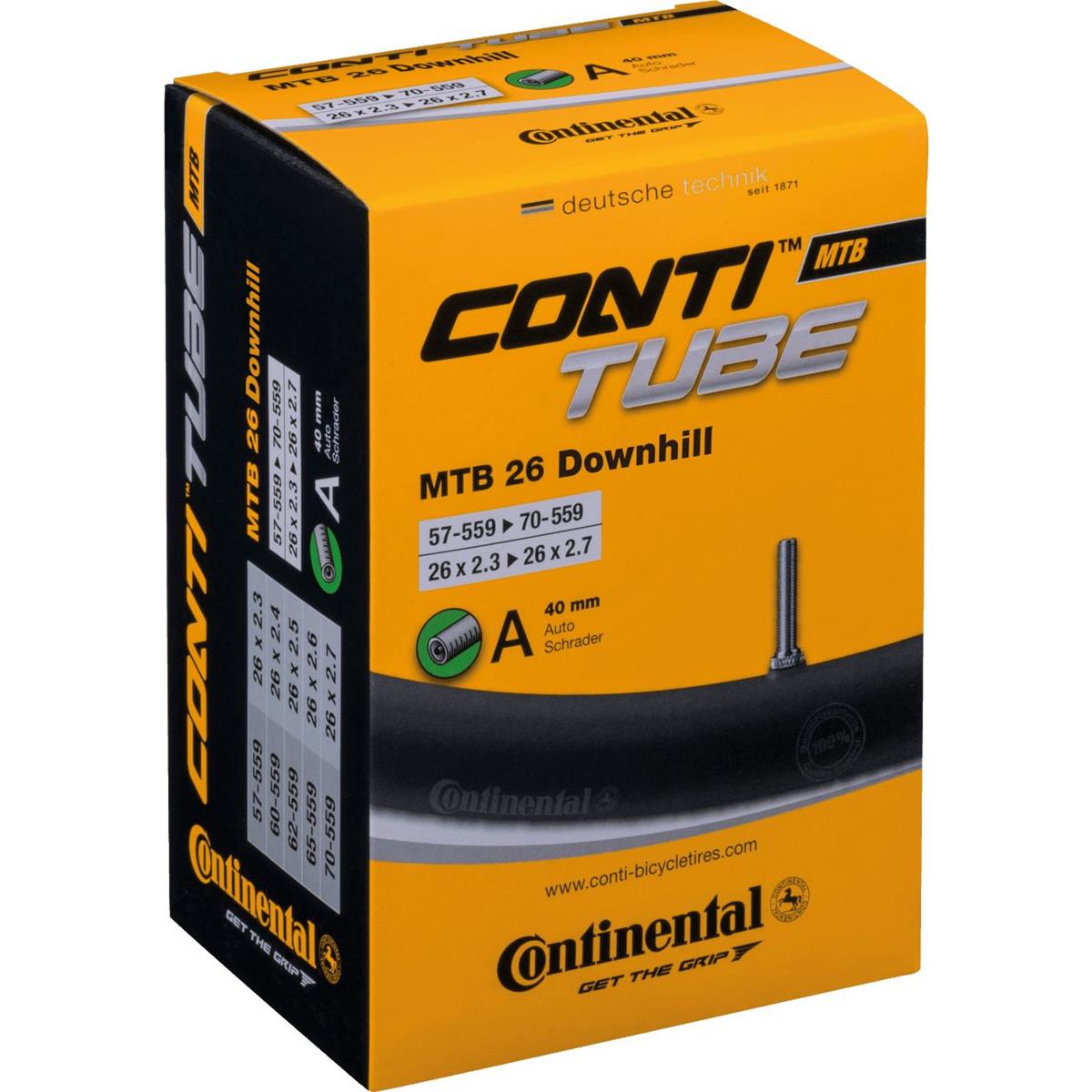 Continental Camera d'Aria MTB Downhill 26 x 2.3 - 2.7 Zoll, AV 40 mm