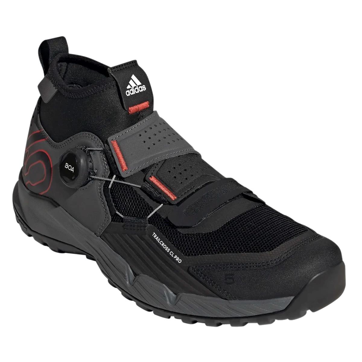 Five Ten MTB Shoes Trailcross Pro Clip-In Grey Five/Core Black/Red