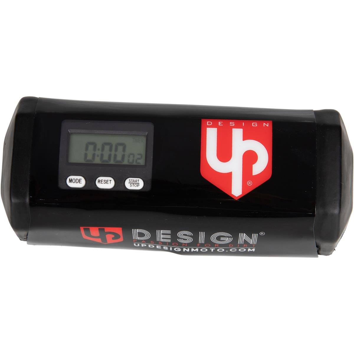 UPDESIGN Bar Pad Motocross Black, with clock and stop function