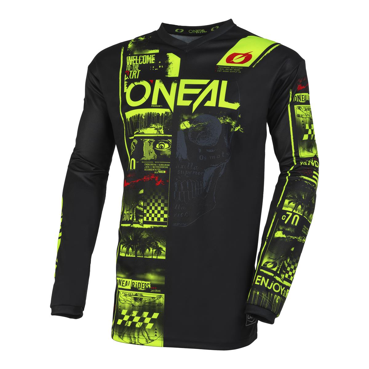O'Neal MX Jersey Element Attack V.23 - Black/Neon Yellow