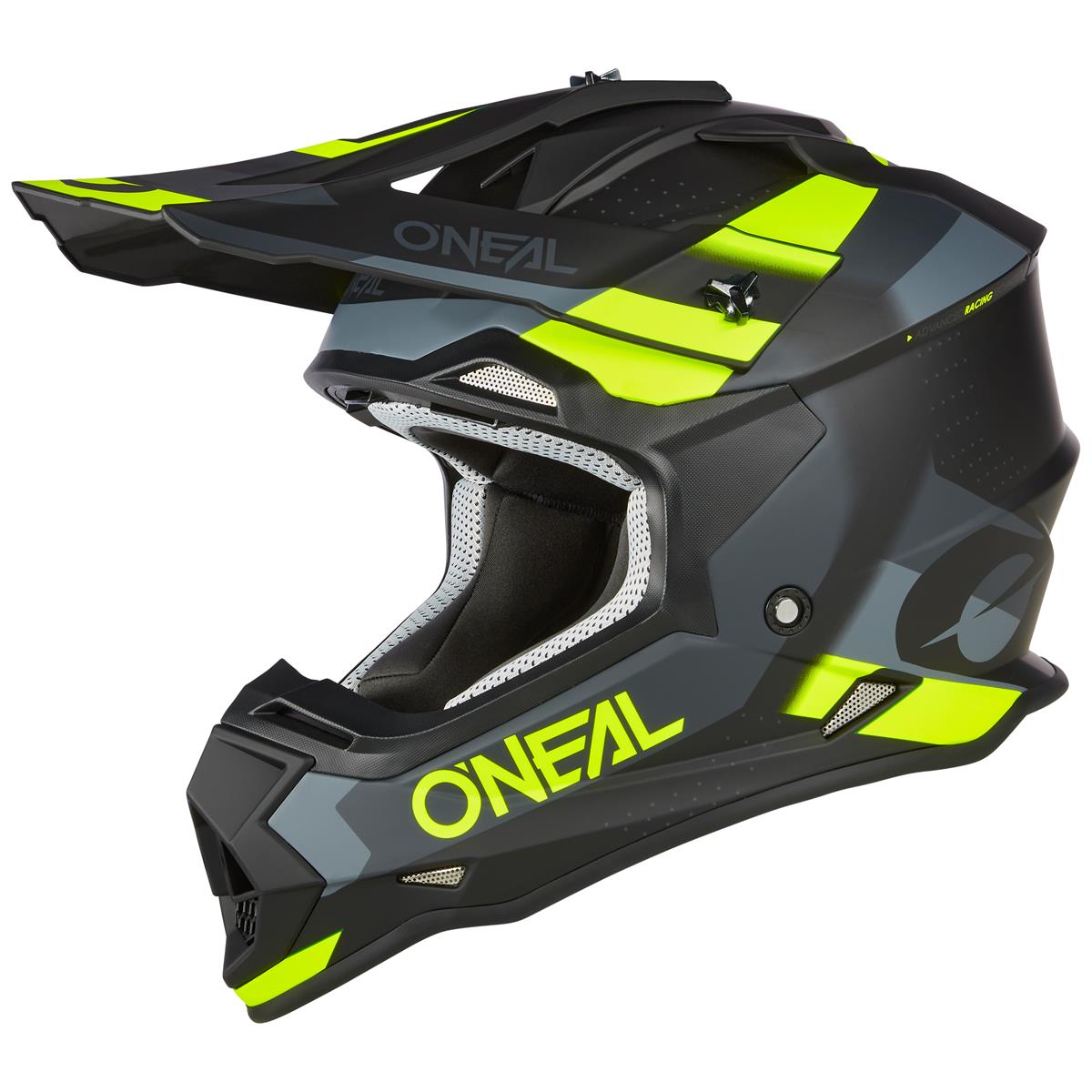 O'Neal Motocross-Helm 2SRS Spyde V.23 - Schwarz/Grau/Neon Gelb