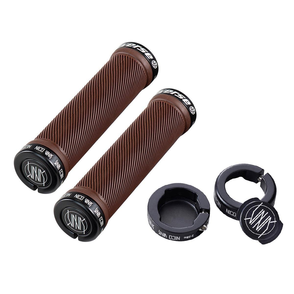 Reverse Components MTB Grips Nico Vink Signature Lock-On System, 30 x 130 mm, Brown/Black