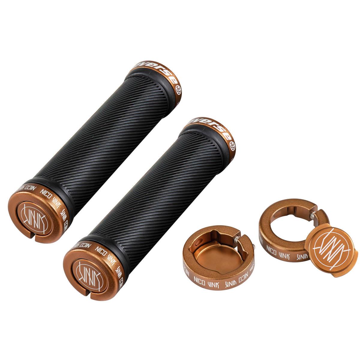Reverse Components MTB Grips Nico Vink Signature Lock-On System, 30 x 130 mm, Black/Copper