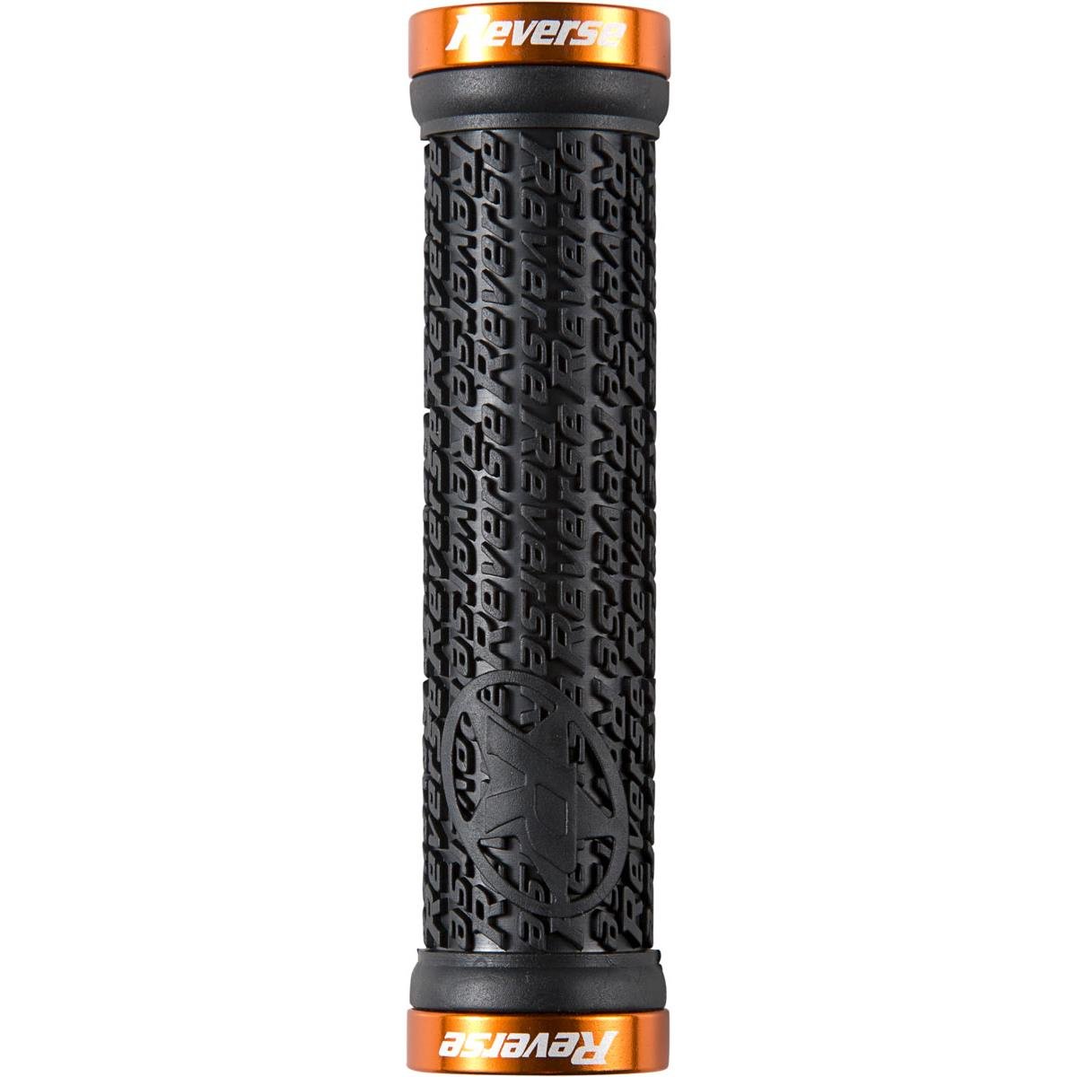 Reverse Components MTB Grips Stamp Lock-On System, 30 x 135 mm, Black/Orange