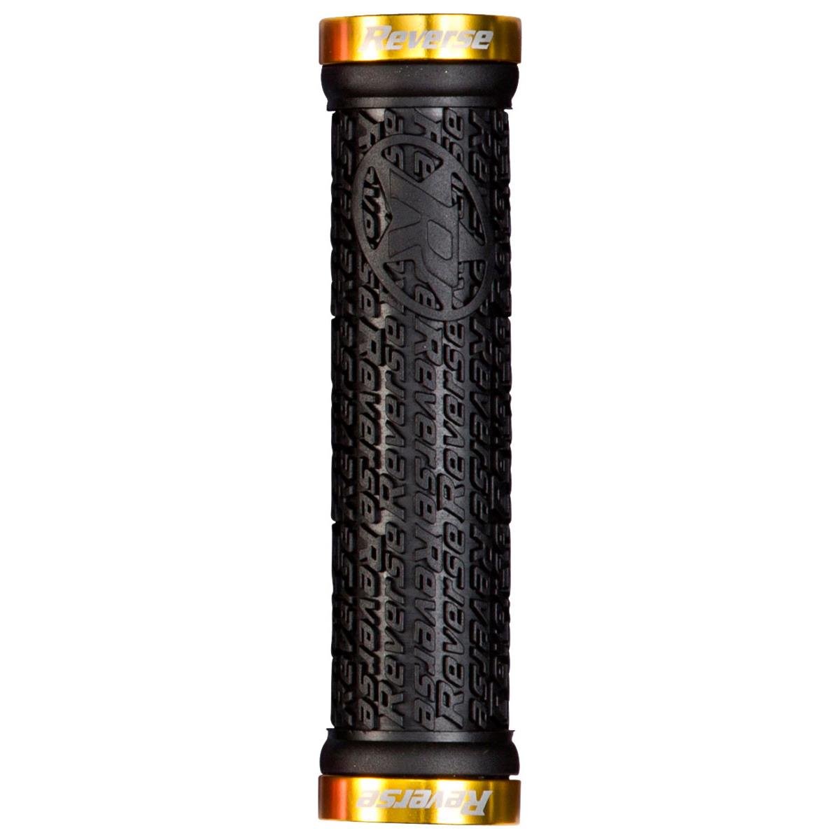 Reverse Components MTB Grips Stamp Lock-On System, 30 x 135 mm, Black/Gold
