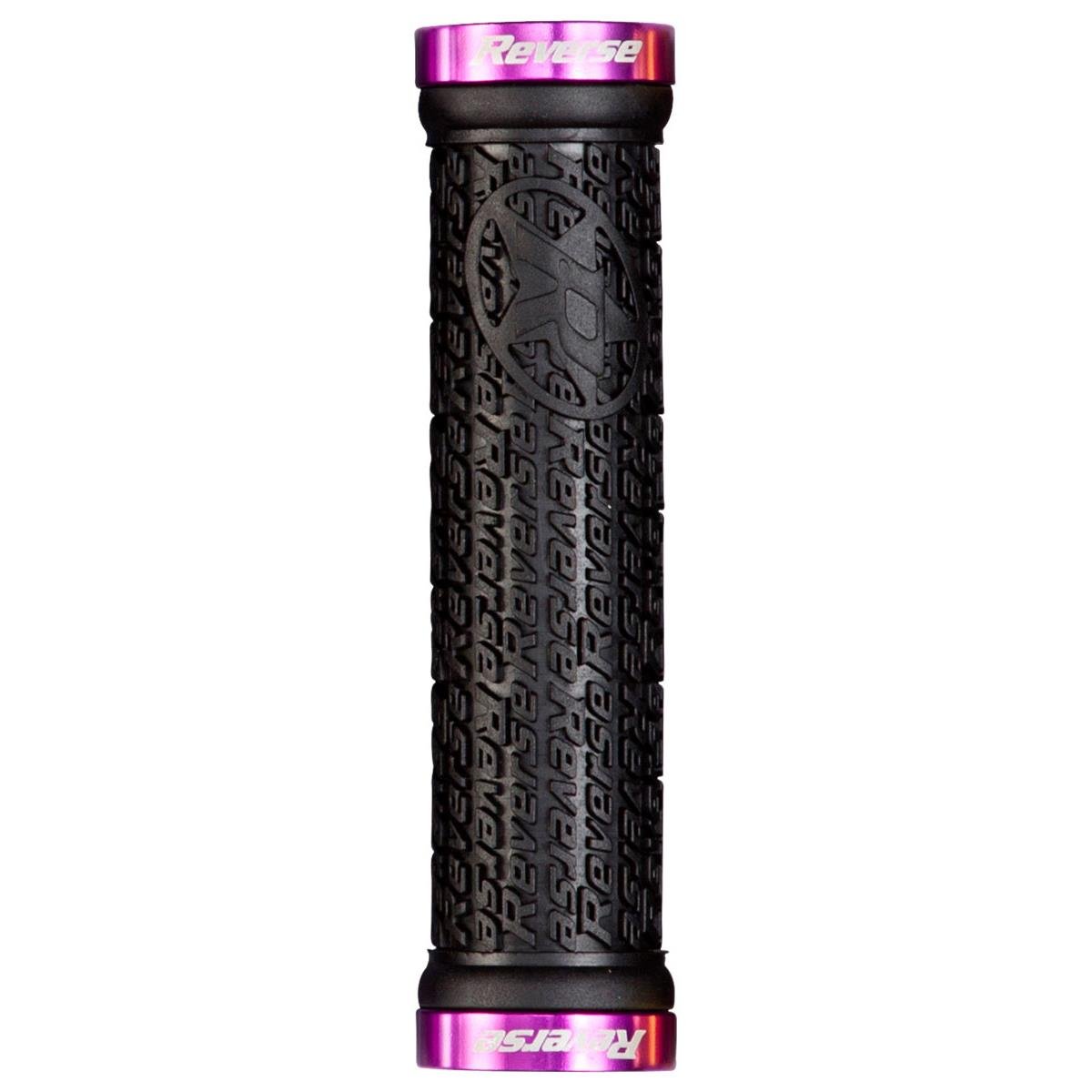 Reverse Components MTB Grips Stamp Lock-On System, 30 x 135 mm, Black/Purple