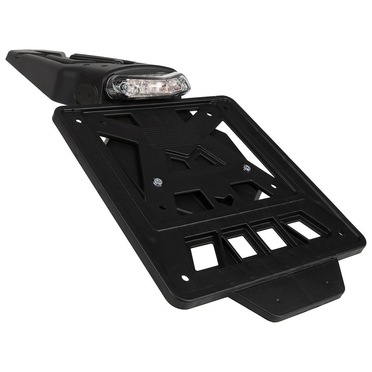 RTECH License Plate Holder Integra Incl. Taillight, Black, 60 Degrees Tilt