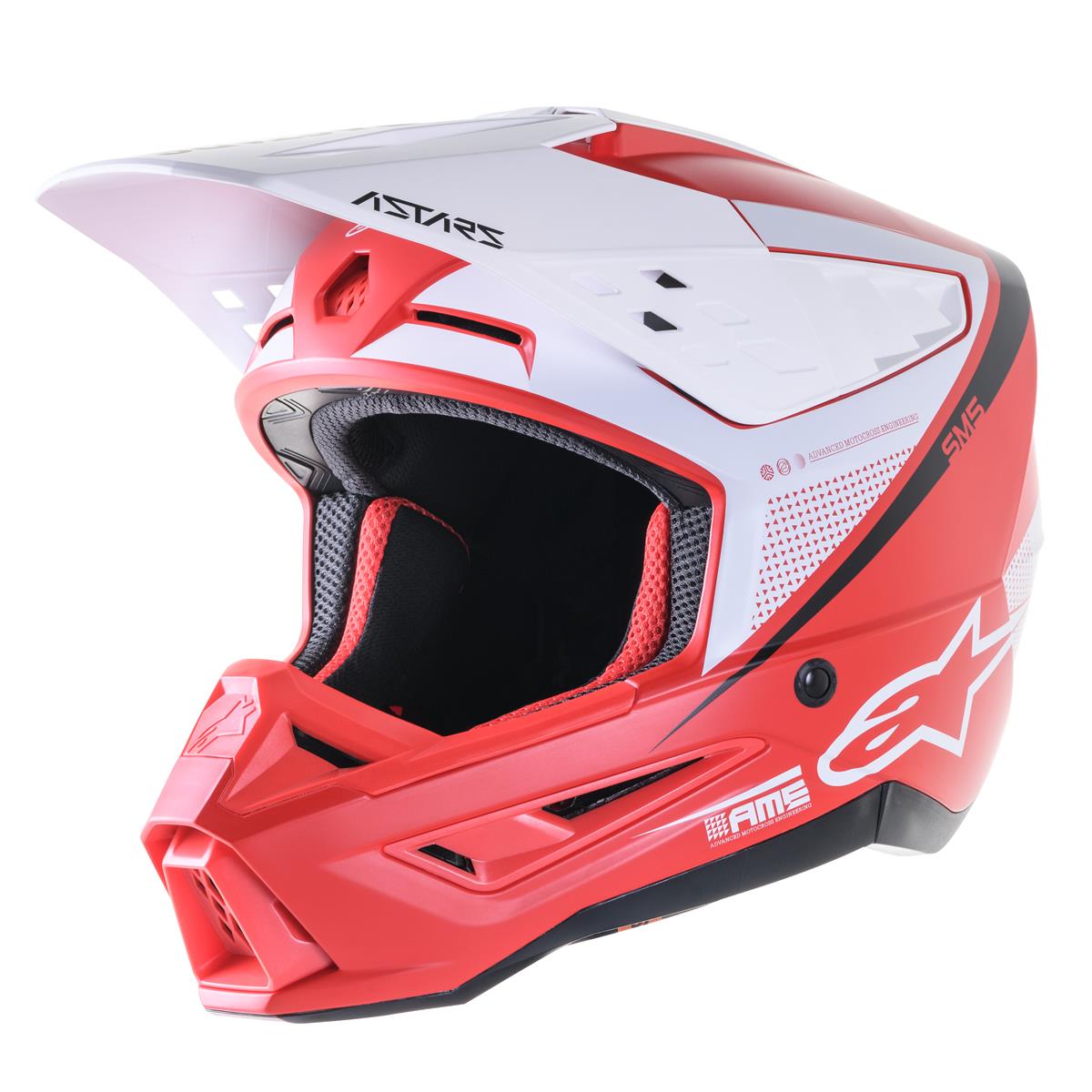 Alpinestars Motocross-Helm S-M5 Rayon - Rot/Weiß/Matt