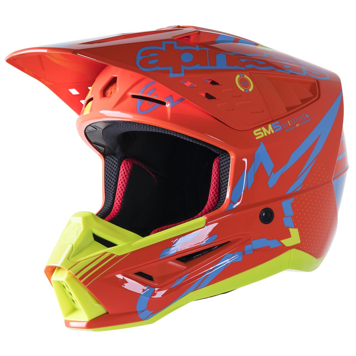 Alpinestars Motocross-Helm S-M5 Action - Neon Orange/Cyan/Neon Gelb