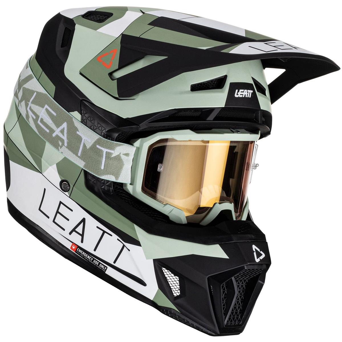 Leatt Motocross-Helm-Kit mit Brille Moto 7.5 V23 Cactus