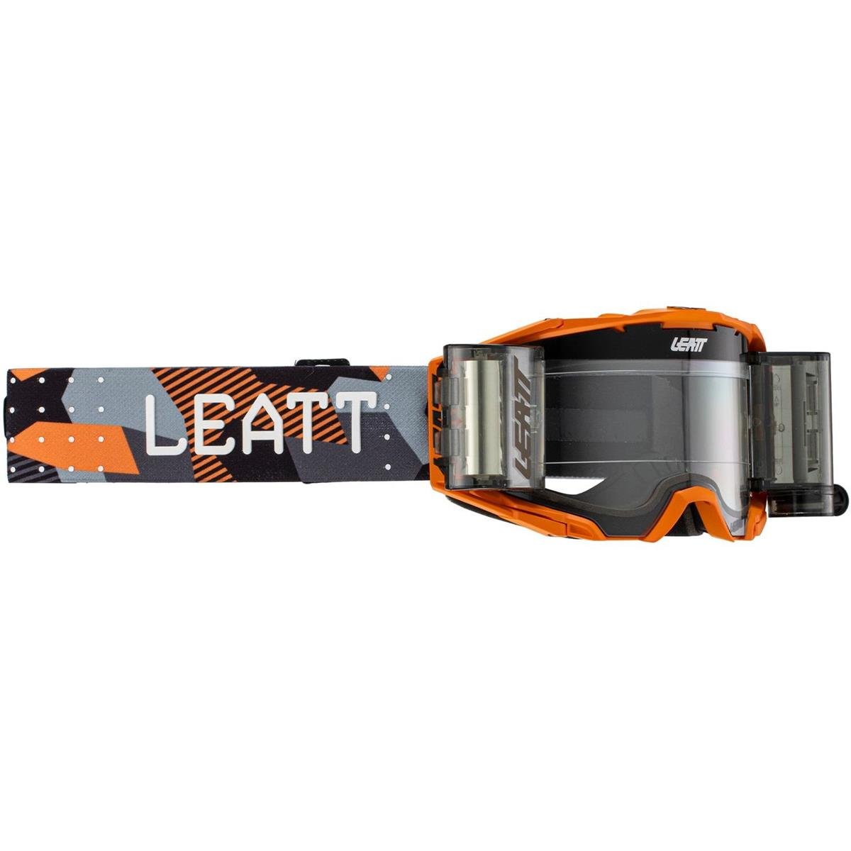 Leatt Maschera Velocity 6.5 Roll-Off con Roll-Off-System, Arancione - Trasparente