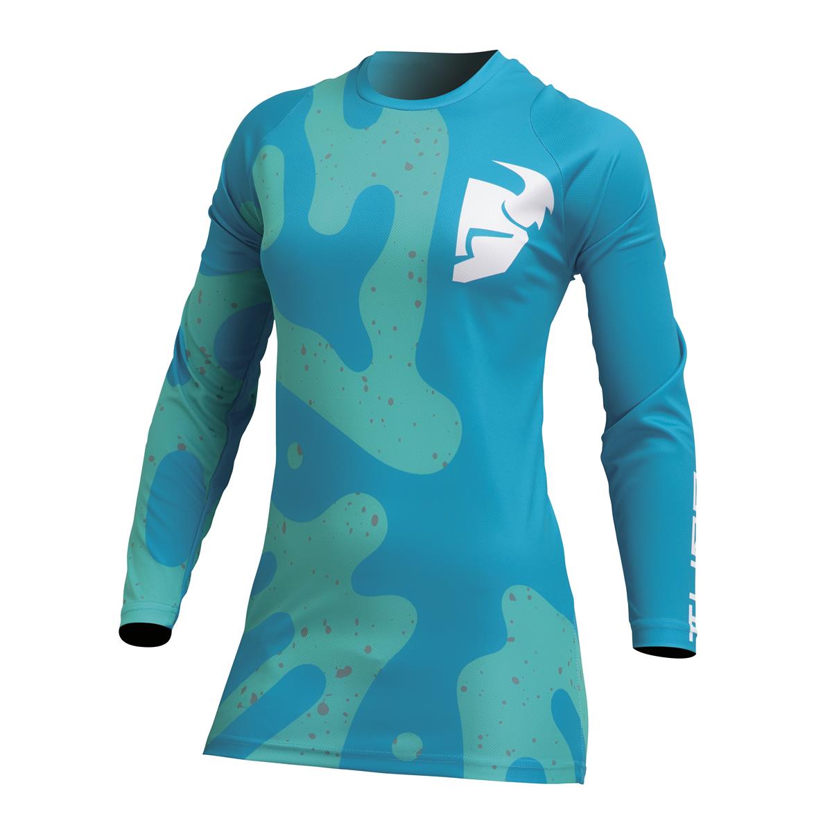 Thor Girls MX Jersey Sector Disguise Teal/Acidqua