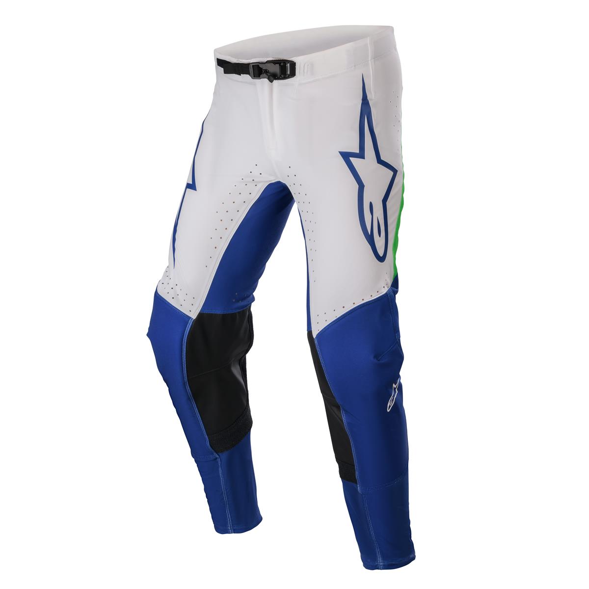 Alpinestars MX Pants Supertech Risen - Blue/White/Green Fluo