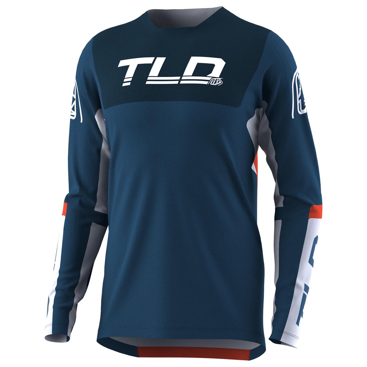 Troy Lee Designs MTB Jersey Long Sleeve Sprint Fractura - Slate Blue/Orange