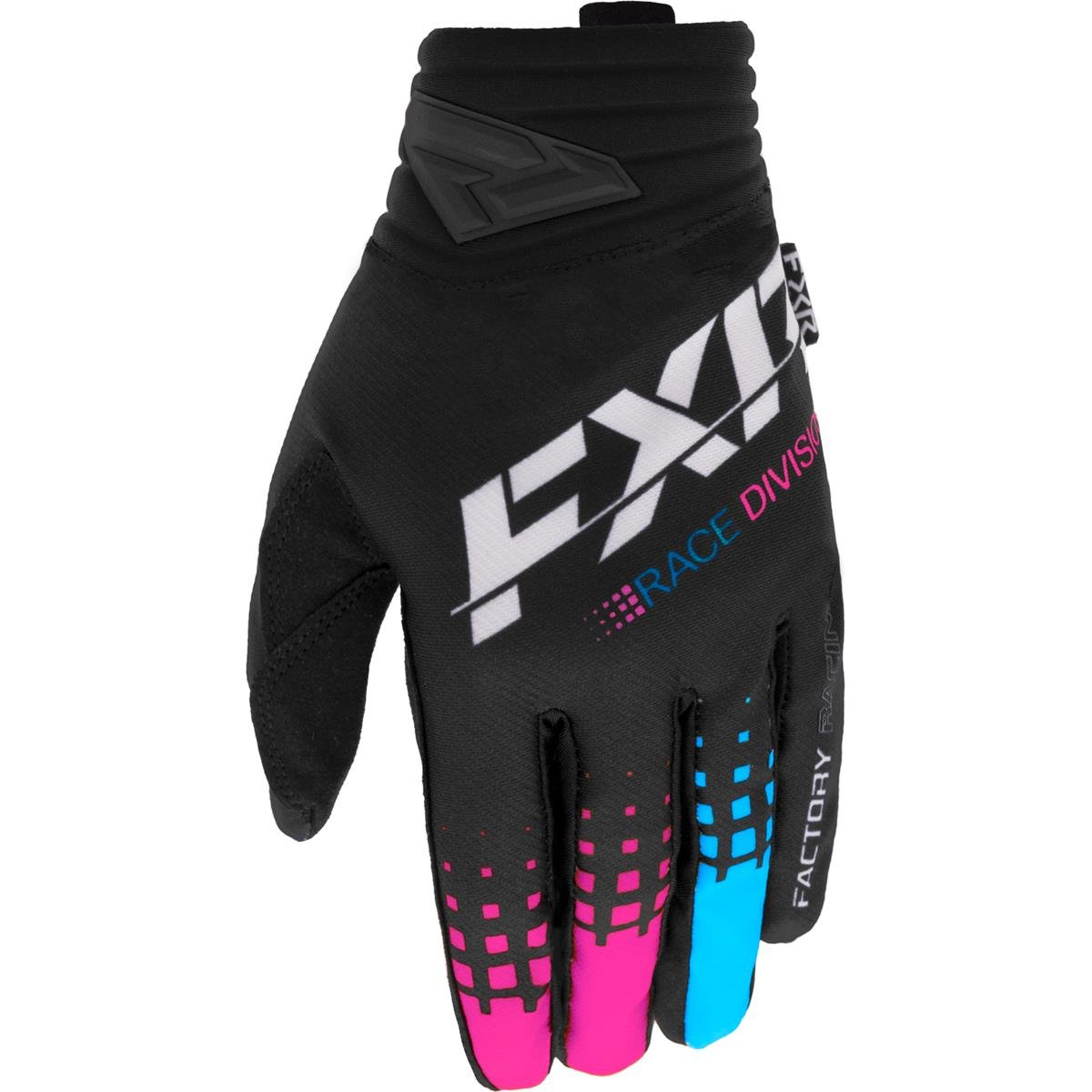 FXR MX Gloves Prime Black/Blue/Pink