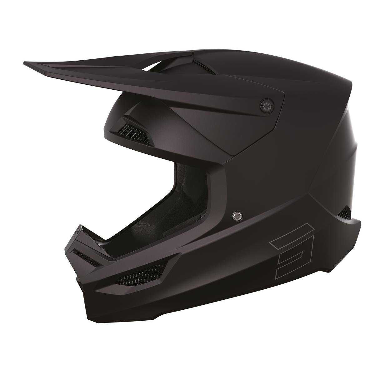 Shot Motocross-Helm Race Solid Black Matt