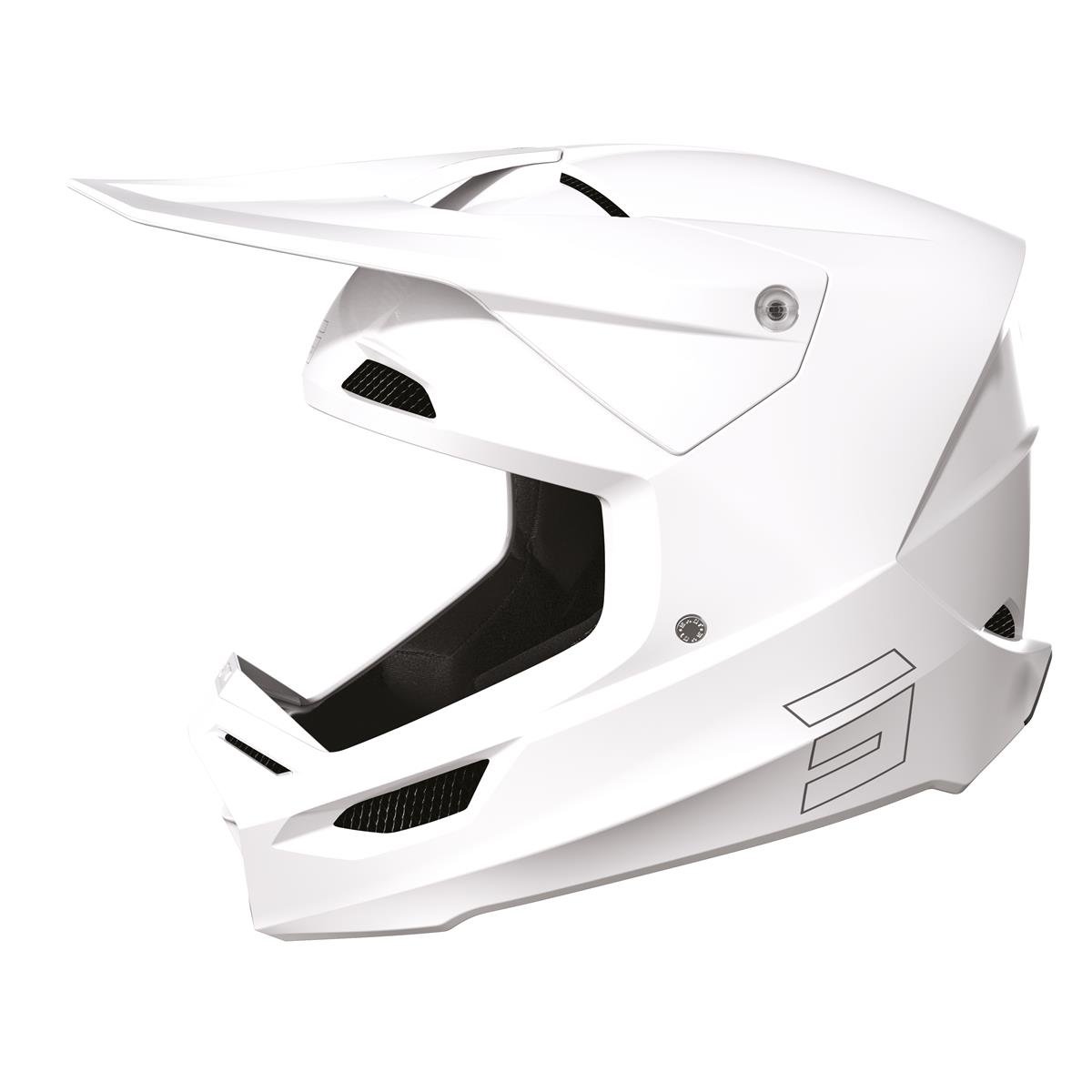 Shot Motocross-Helm Race Solid White Glossy