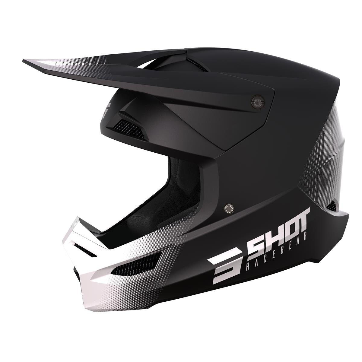 Shot Motocross-Helm Race Raw Black Matt