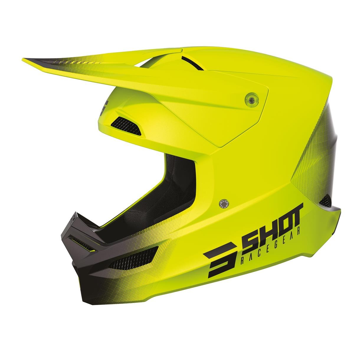 Shot Motocross-Helm Race Raw Neon Yellow Matt