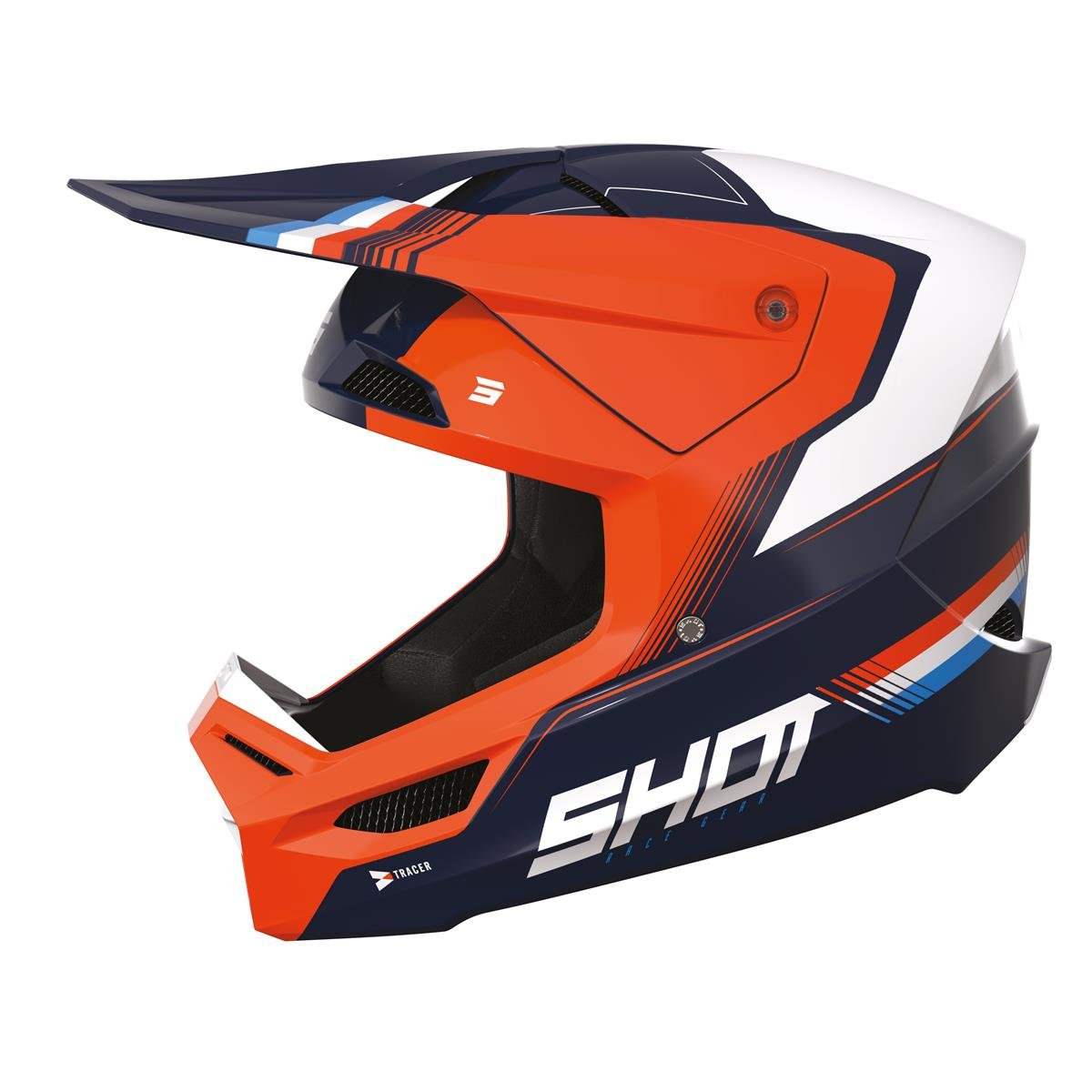 Shot Motocross-Helm Race Tracer Neon Orange Glossy