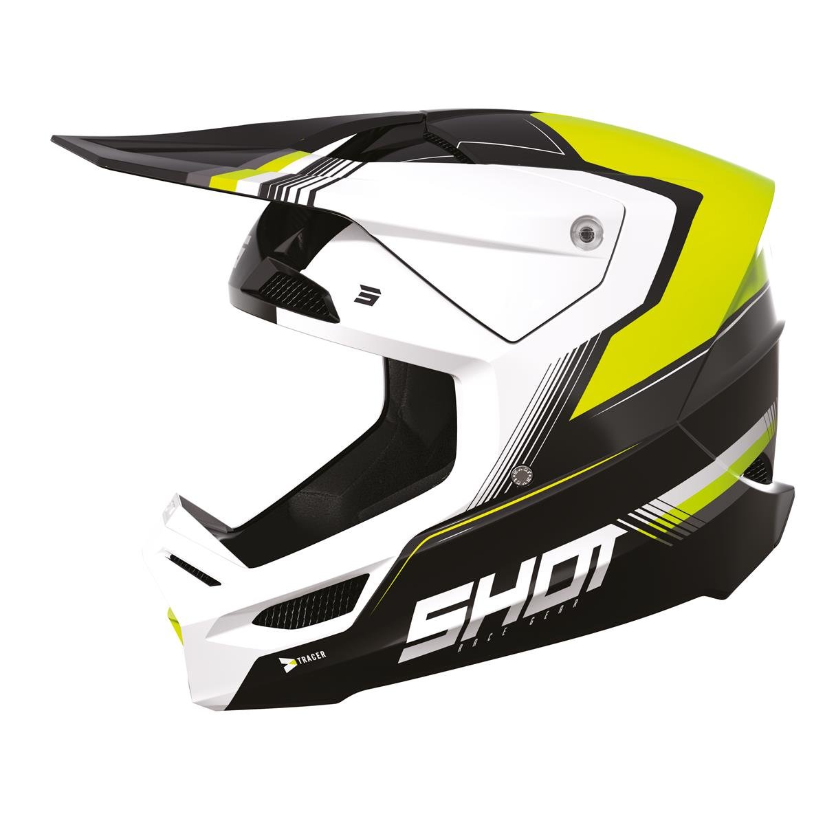 Shot MX Helmet Race Tracer Neon Yellow Glossy