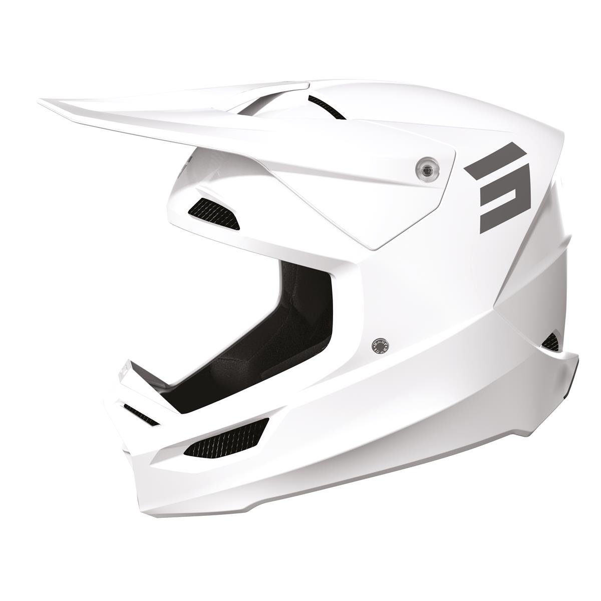 Shot Motocross-Helm Furious Solid White Glossy