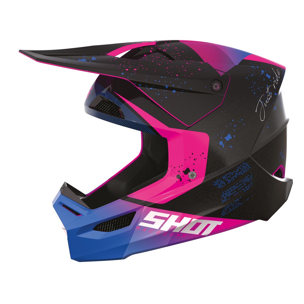 Shot Motocross-Helm Furious Matrix Purple Glossy