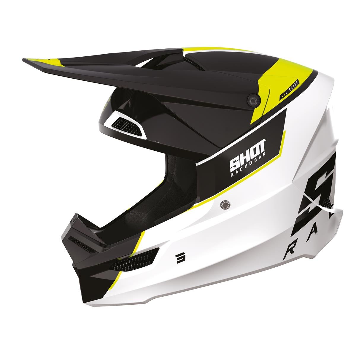 Shot Motocross-Helm Furious Scope Neon Yellow Glossy