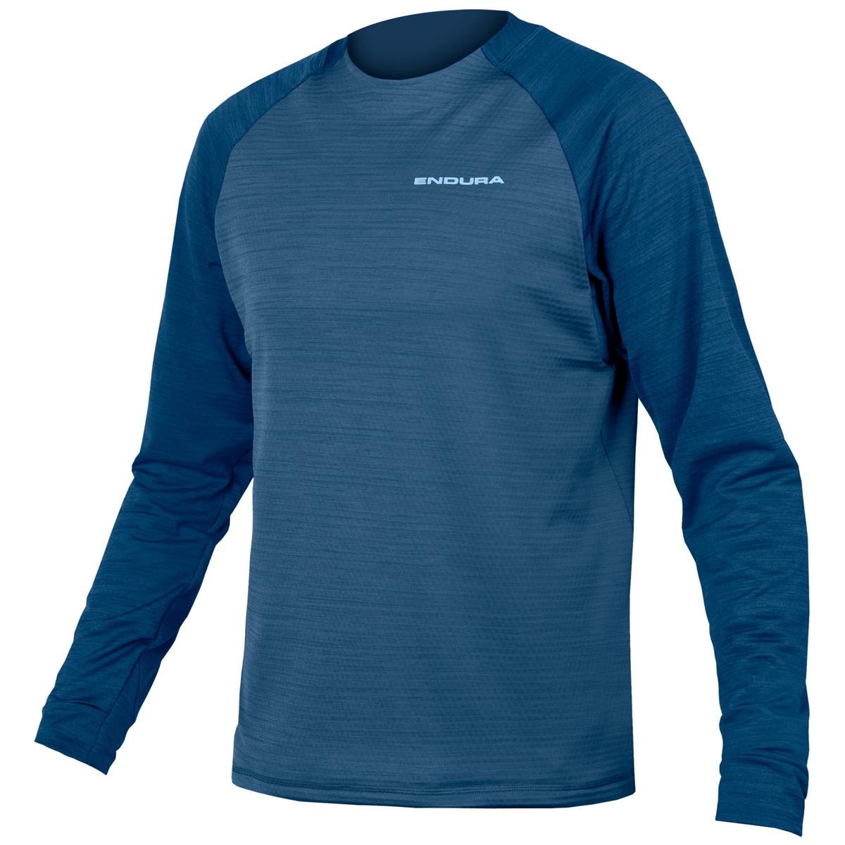 Endura MTB Jersey Long Sleeve SingleTrack Fleece Ensign Blue