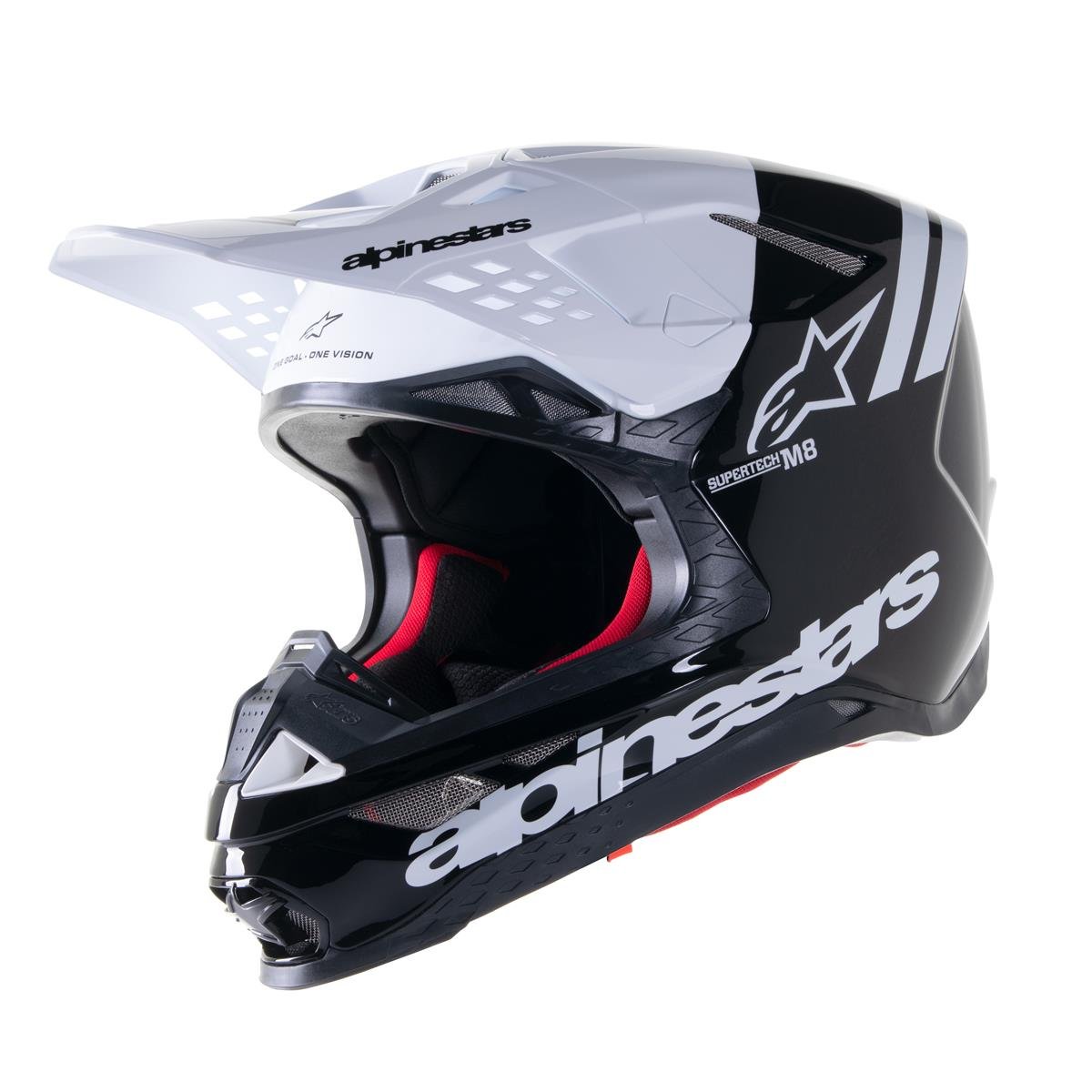 Alpinestars MX Helmet Supertech S-M8 Radium 2 - Black/White/Glossy