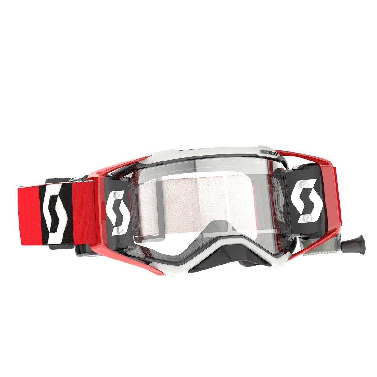 Scott Goggle Prospect WFS with Roll Off System, Red/Black - Clear Works