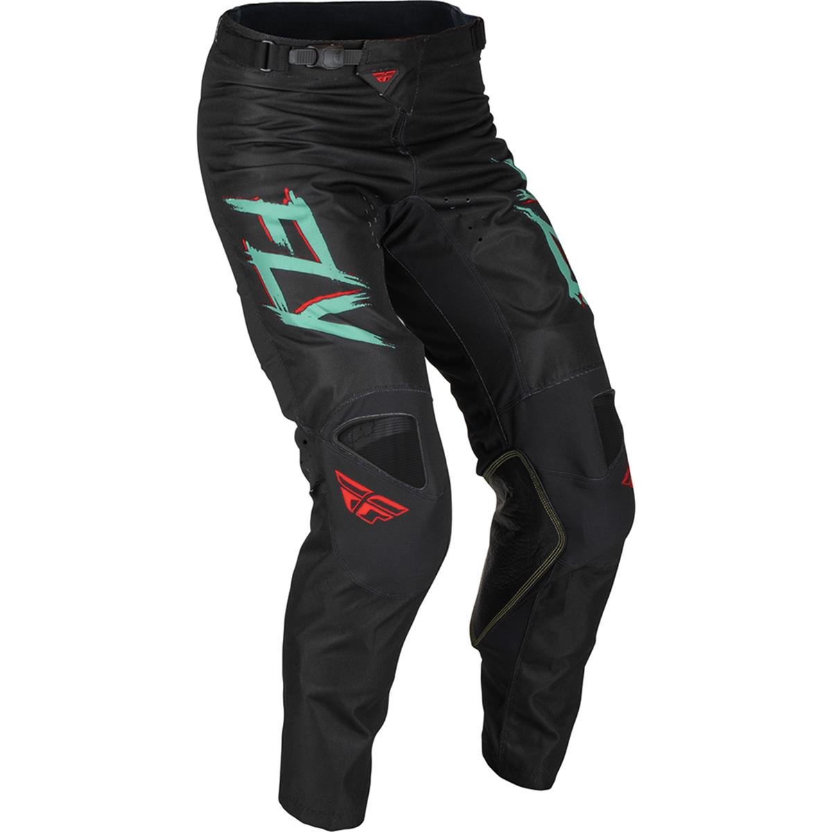 Fly Racing MX Pants Kinetic S.E. Race - Black/Mint/Red