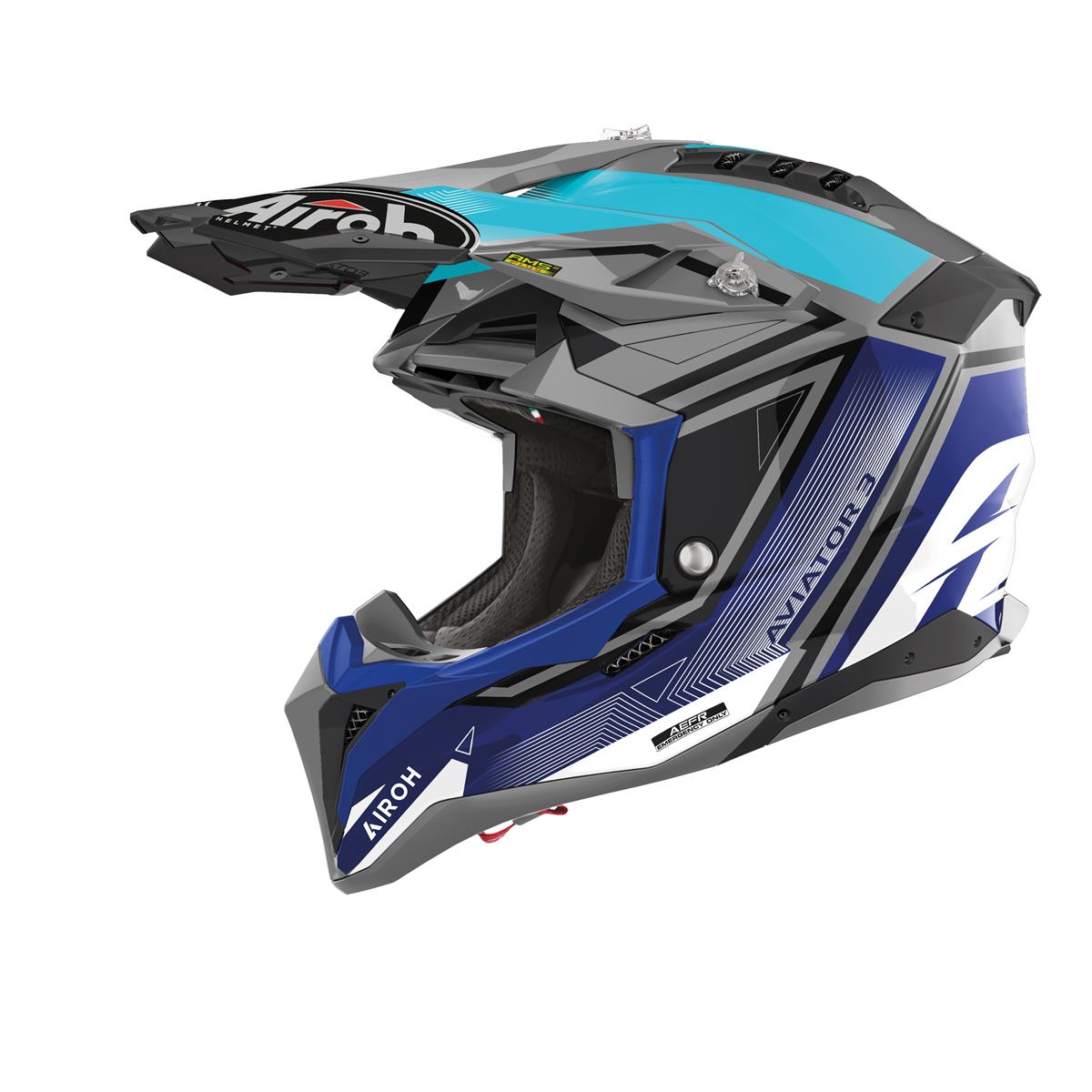 Airoh MX Helmet Aviator 3 League - Blue Gloss