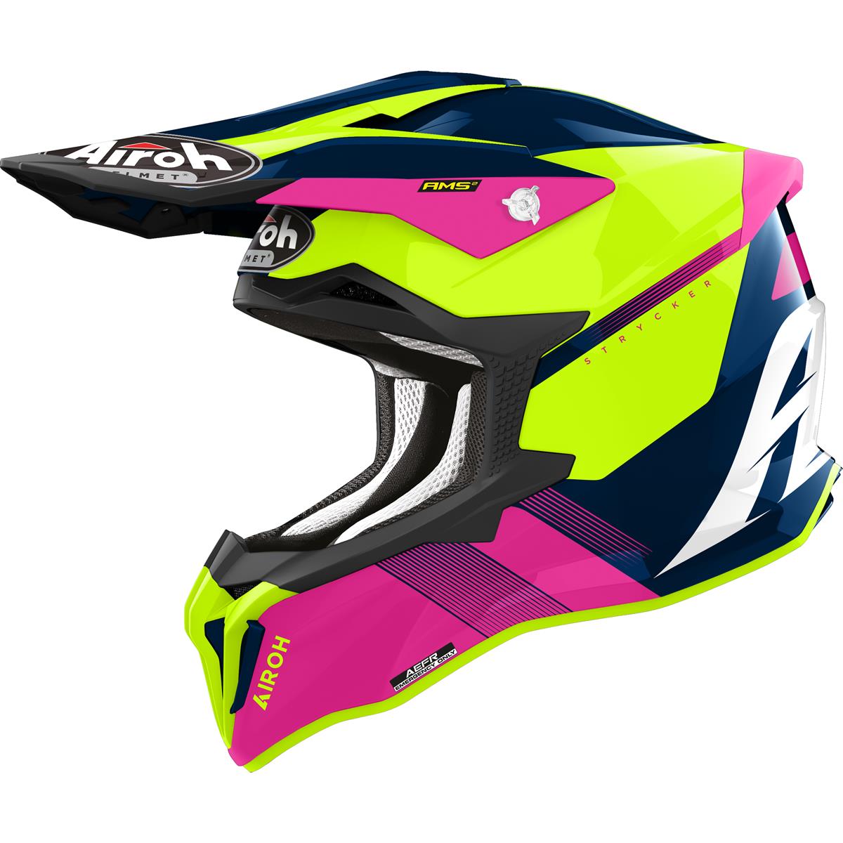 Airoh MX Helmet Strycker Blazer - Blue/Pink Gloss