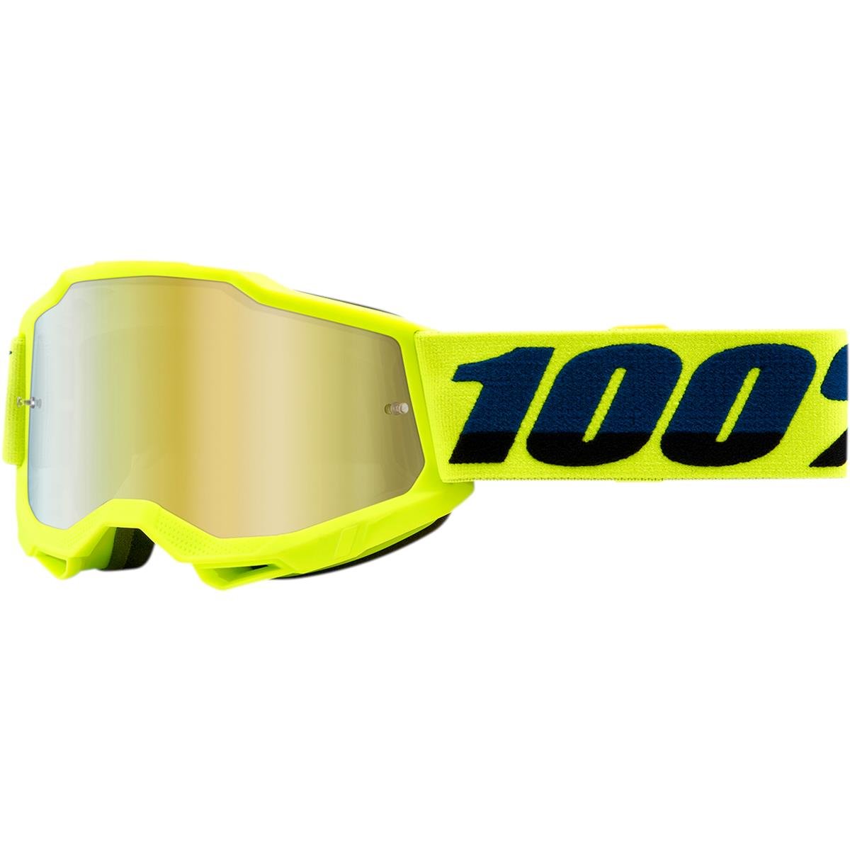 100% Kids Crossbrille Accuri Gen. 2 Fluo Yellow - Mirror Gold, Anti-Fog