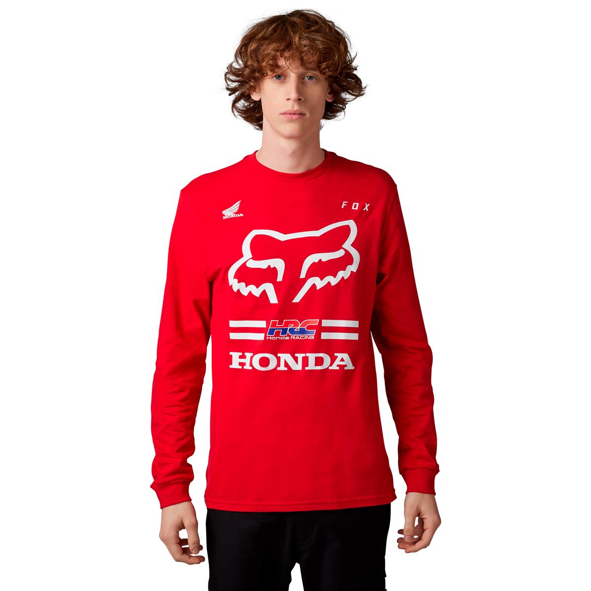 Fox T-Shirt manica lunga Honda Rosso Fiamma