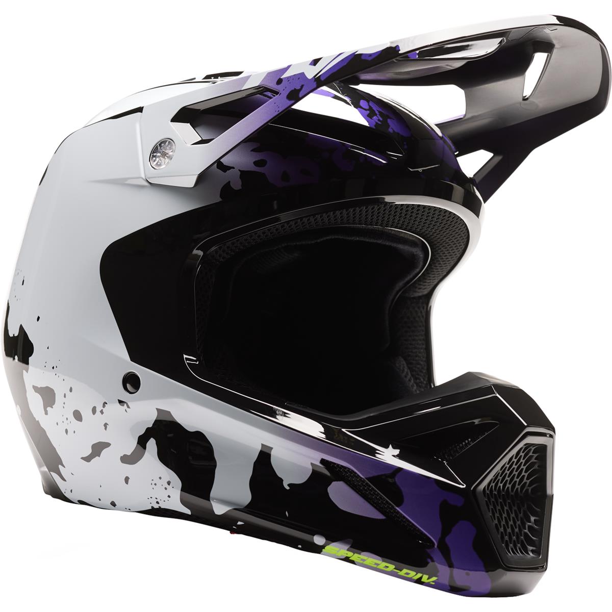 Fox Kids Motocross-Helm V1 Morphic Schwarz/Weiß