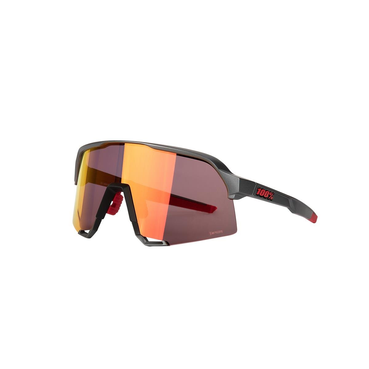 100% MTB Sport Glasses S3 Matte Gunmetal - HiPER Red Mirror
