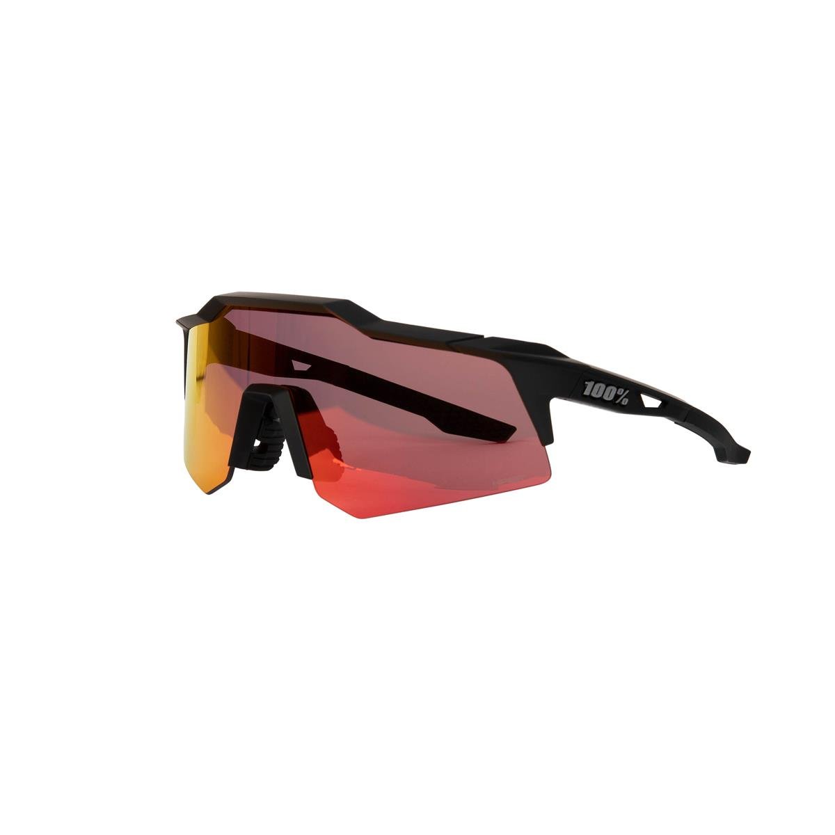100% MTB-Sportbrille Speedcraft XS Soft Tact Black - HiPER Red Mirror