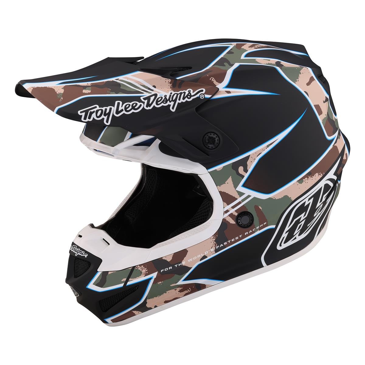 Troy Lee Designs Motocross-Helm SE4 Polyacrylite MIPS Matrix - Camo Black